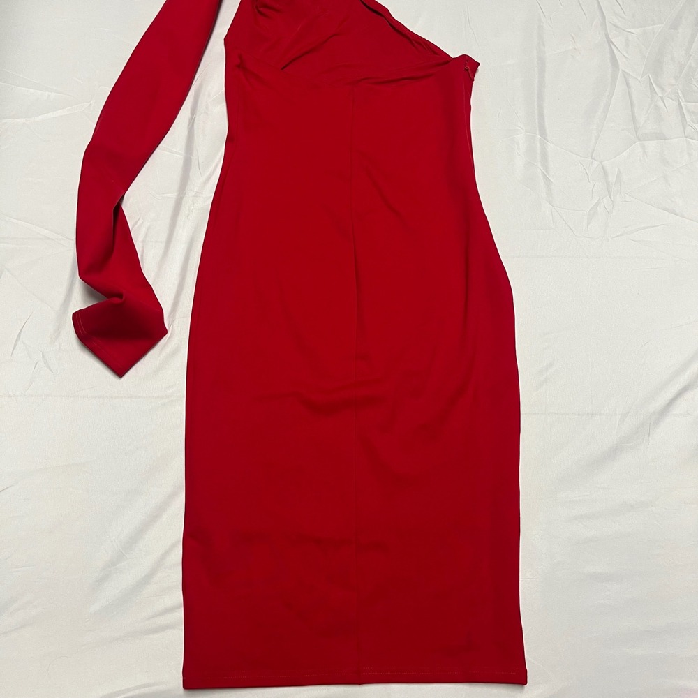 ALIEVA Dasha Modern Midi Dress Red 2XL - Picture 6 of 7